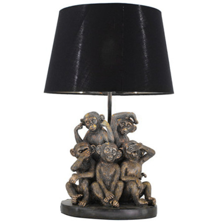 Lámpara de mesa Alexandra House Living Negro Oro Dorado Plástico 40