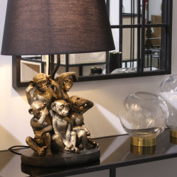 Lámpara de mesa Alexandra House Living Negro Oro Dorado Plástico 40
