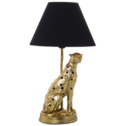 Lámpara de mesa Alexandra House Living Negro Oro Dorado Plástico 40