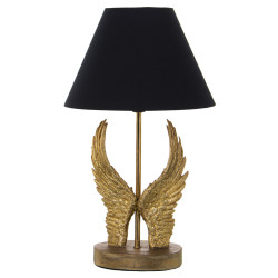 Lámpara de mesa Alexandra House Living Negro Oro Dorado Plástico 40