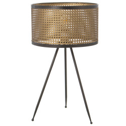 Lámpara de mesa Alexandra House Living Oro Dorado Metal Mimbre 60 W 3