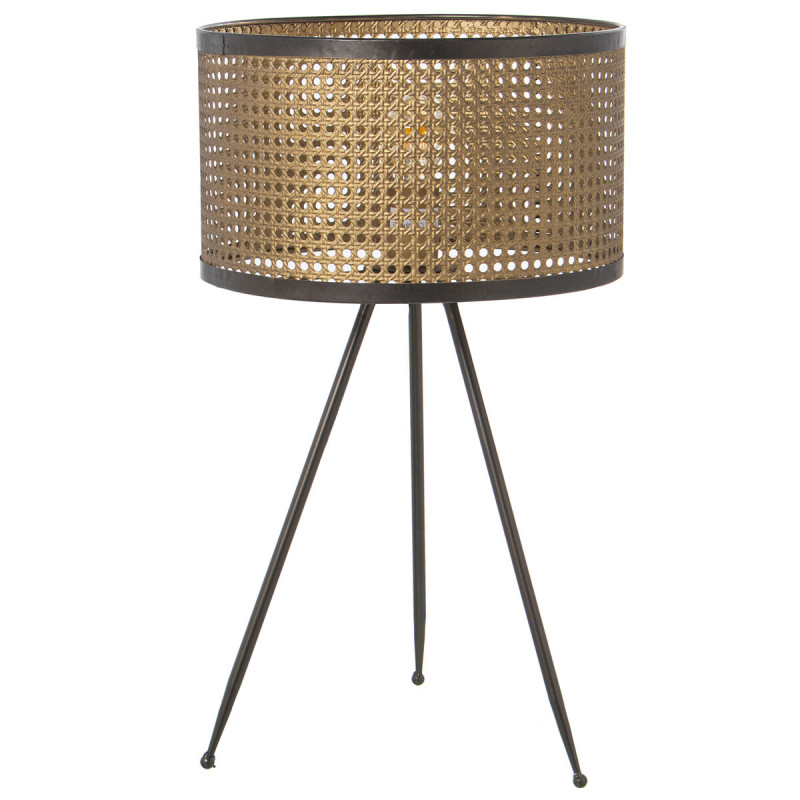 Lámpara de mesa Alexandra House Living Oro Dorado Metal Mimbre 60 W 3
