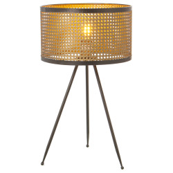 Lámpara de mesa Alexandra House Living Oro Dorado Metal Mimbre 60 W 3