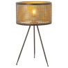 Lámpara de mesa Alexandra House Living Oro Dorado Metal Mimbre 60 W 3