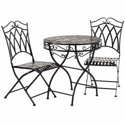 Conjunto de Mesa con 2 Sillas Alexandra House Living Negro 60 x 75 x 6