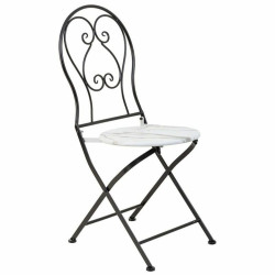 Conjunto de Mesa con 2 Sillas Alexandra House Living Blanco Negro 60 x