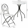 Conjunto de Mesa con 2 Sillas Alexandra House Living Blanco Negro 60 x