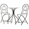 Conjunto de Mesa con 2 Sillas Alexandra House Living Blanco Negro 60 x