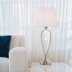 Lámpara de mesa Alexandra House Living Multicolor Plateado Metal 40 W