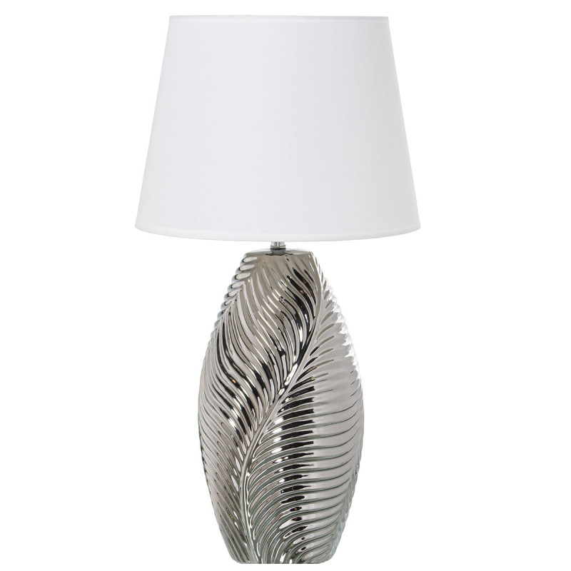 Lámpara de mesa Alexandra House Living Blanco Plateado Cerámica 60 W