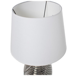 Lámpara de mesa Alexandra House Living Blanco Plateado Cerámica 60 W