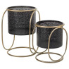 Set de Maceteros Alexandra House Living Negro Metal Hierro 26 x 178 x