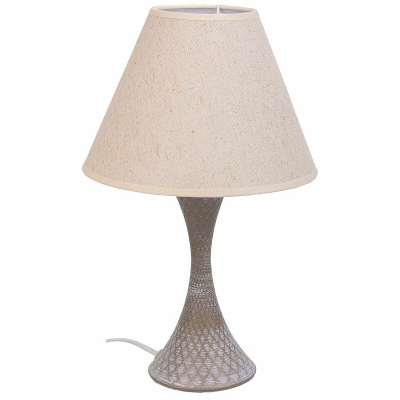 Lámpara de mesa Alexandra House Living Blanco Gris Metal Tela 220-240 Lámpara de mesa Alexandra House Living Blanco Gris Metal Tela 220-240