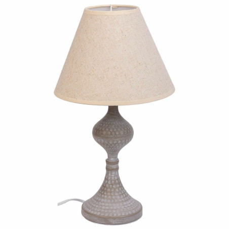 Lámpara de mesa Alexandra House Living Blanco Gris Metal Tela 220-240
