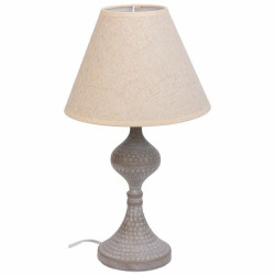 Lámpara de mesa Alexandra House Living Blanco Gris Metal Tela 220-240