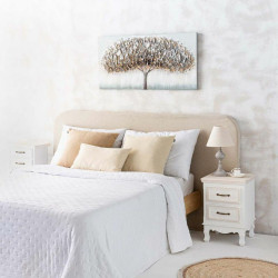 Lámpara de mesa Alexandra House Living Blanco Gris Metal Tela 220-240