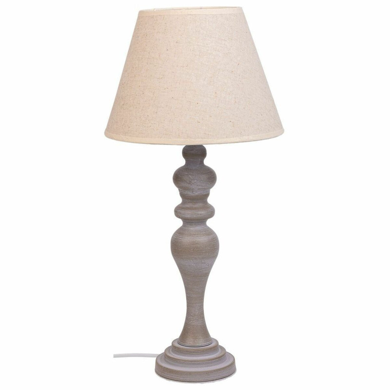 Lámpara de mesa Alexandra House Living Blanco Gris Metal Tela 220-240 Lámpara de mesa Alexandra House Living Blanco Gris Metal Tela 220-240