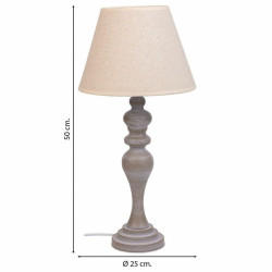 Lámpara de mesa Alexandra House Living Blanco Gris Metal Tela 220-240