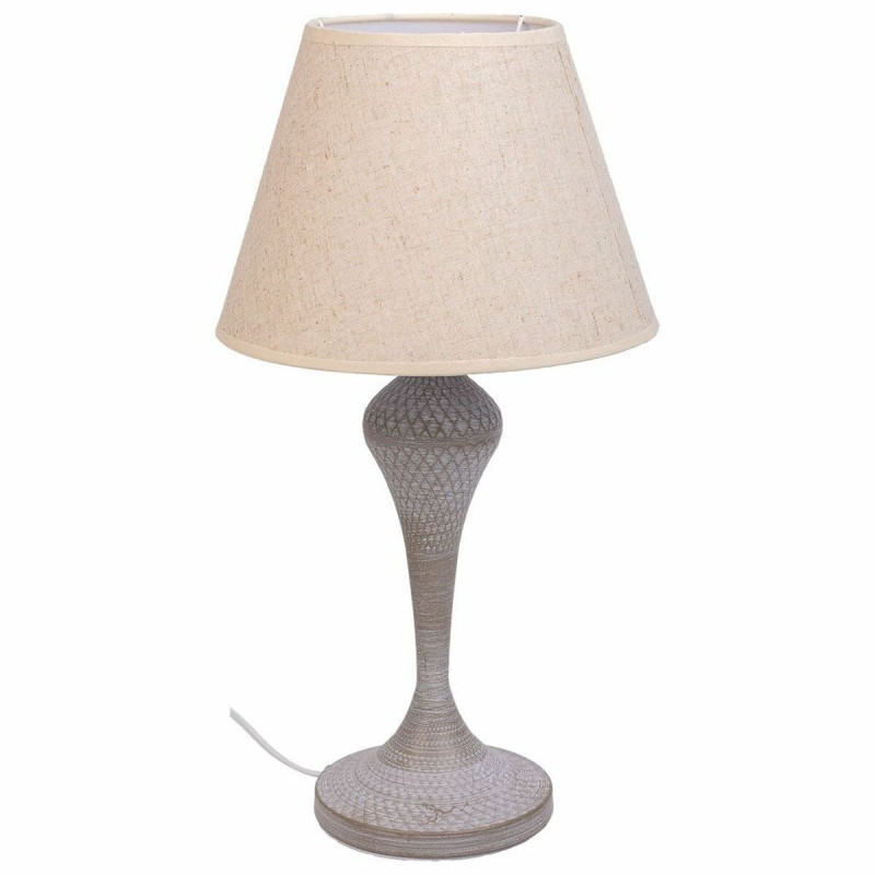 Lámpara de mesa Alexandra House Living Blanco Gris Metal Tela 220-240