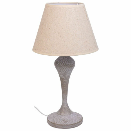 Lámpara de mesa Alexandra House Living Blanco Gris Metal Tela 220-240
