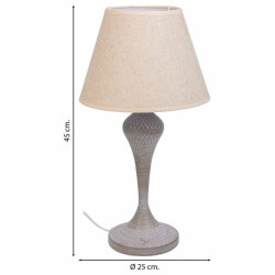 Lámpara de mesa Alexandra House Living Blanco Gris Metal Tela 220-240