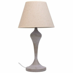 Lámpara de mesa Alexandra House Living Blanco Gris Metal Tela 220-240