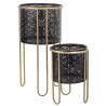 Set de Maceteros Alexandra House Living Negro Metal Hierro 26 x 150 x