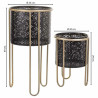 Set de Maceteros Alexandra House Living Negro Metal Hierro 26 x 150 x