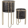 Set de Maceteros Alexandra House Living Negro Metal Hierro 26 x 150 x