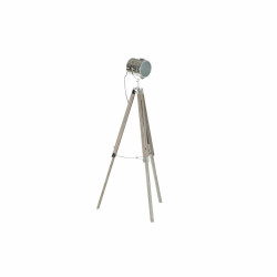 Lámpara de Pie DKD Home Decor Metal Madera Plata Marrón claro Trípo