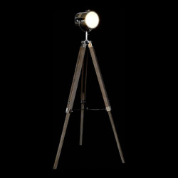 Lámpara de Pie DKD Home Decor Metal Madera Plata Marrón claro Trípo