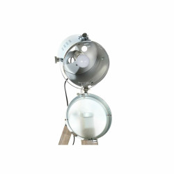 Lámpara de Pie DKD Home Decor Metal Madera Plata Marrón claro Trípo