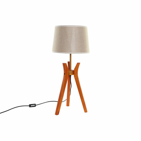 Lámpara de Mesa DKD Home Decor Marrón Beige Poliéster Madera 220 V