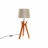 Lámpara de Mesa DKD Home Decor Marrón Beige Poliéster Madera 220 V