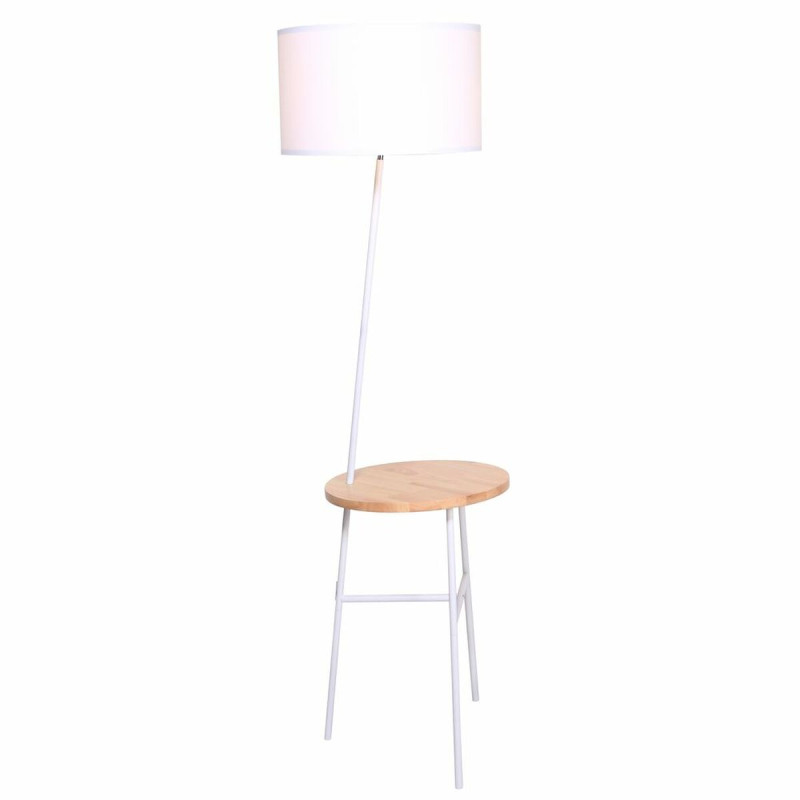 Lámpara de Pie DKD Home Decor Blanco Marrón Poliéster Metal Pino (4