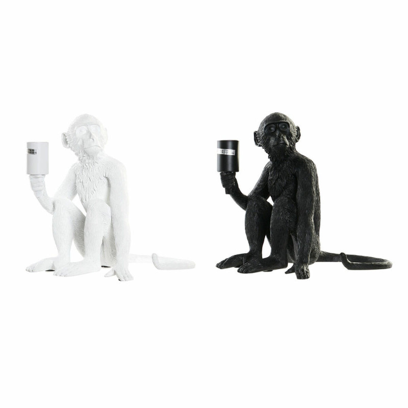 Lámpara de mesa DKD Home Decor 33 x 32 x 31 cm Negro Blanco Resina 22