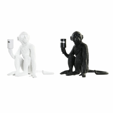 Lámpara de mesa DKD Home Decor 33 x 32 x 31 cm Negro Blanco Resina 22