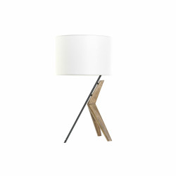 Lámpara de mesa DKD Home Decor Negro Metal Marrón Blanco Roble 220 V