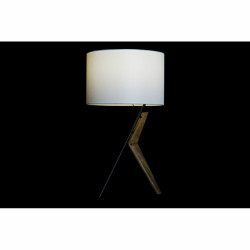 Lámpara de mesa DKD Home Decor Negro Metal Marrón Blanco Roble 220 V