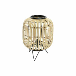 Lámpara de mesa DKD Home Decor Negro Metal Marrón Bambú (30 x 30 x