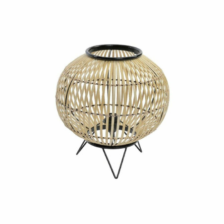 Lámpara de mesa DKD Home Decor Negro Metal Marrón Bambú (36 x 36 x