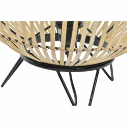 Lámpara de mesa DKD Home Decor Negro Metal Marrón Bambú (36 x 36 x