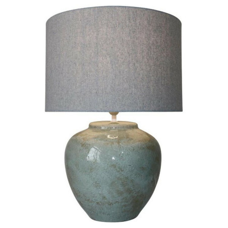 Lámpara de mesa DKD Home Decor Lienzo Cerámica Gris (42 x 42 x 60 cm