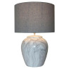 Lámpara de mesa DKD Home Decor Lienzo Cerámica Gris Blanco (38 x 38