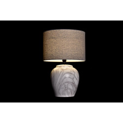 Lámpara de mesa DKD Home Decor Lienzo Cerámica Gris Blanco (38 x 38