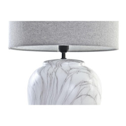 Lámpara de mesa DKD Home Decor Lienzo Cerámica Gris Blanco (38 x 38