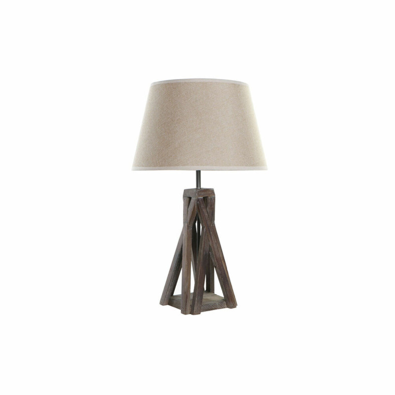 Lámpara de mesa DKD Home Decor Madera Algodón Marrón oscuro (35 x 3 Lámpara de mesa DKD Home Decor Madera Algodón Marrón oscuro (35 x 3