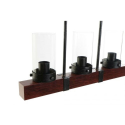 Lámpara de Techo DKD Home Decor Cristal Negro Marrón Aluminio (50 x