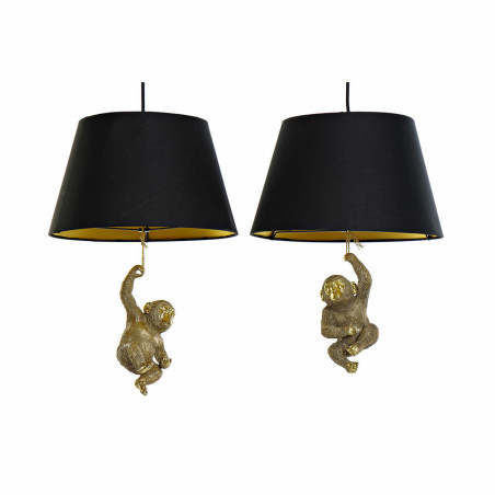 Lámpara de Techo DKD Home Decor 35,5 x 35,5 x 51 cm Dorado Resina Col
