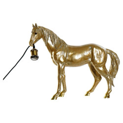Lámpara de mesa DKD Home Decor Resina 25W 220 V Dorado Caballo (59.5